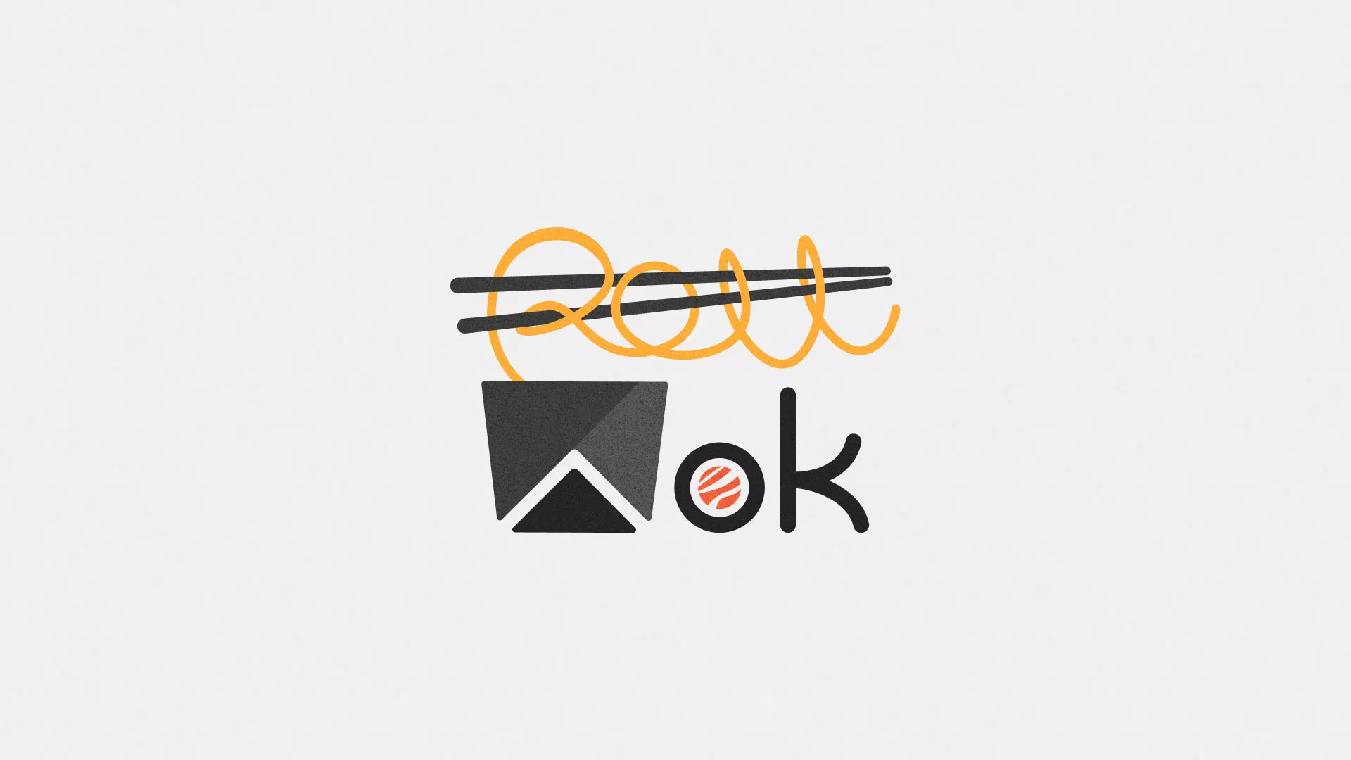 Разработка логотипа суши-бара «Roll Wok Club» в Владимире